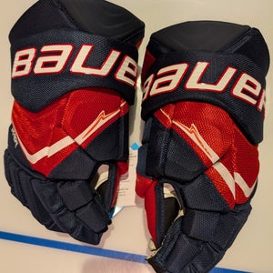 Bauer Vapor Flylite Gloves 14" (New) - Red and Blue