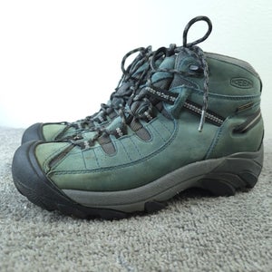 Keen Targhee II Mid Waterproof Hiking Boots Womens Size 9 Shoes Green Leather