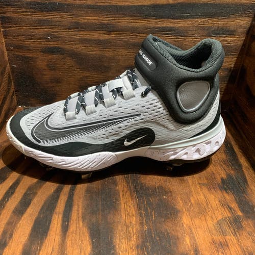 Nike Alpha Huarache Elite 4 Mid Gray Baseball Cleats Sz 7 NEW DJ6520 002 RARE