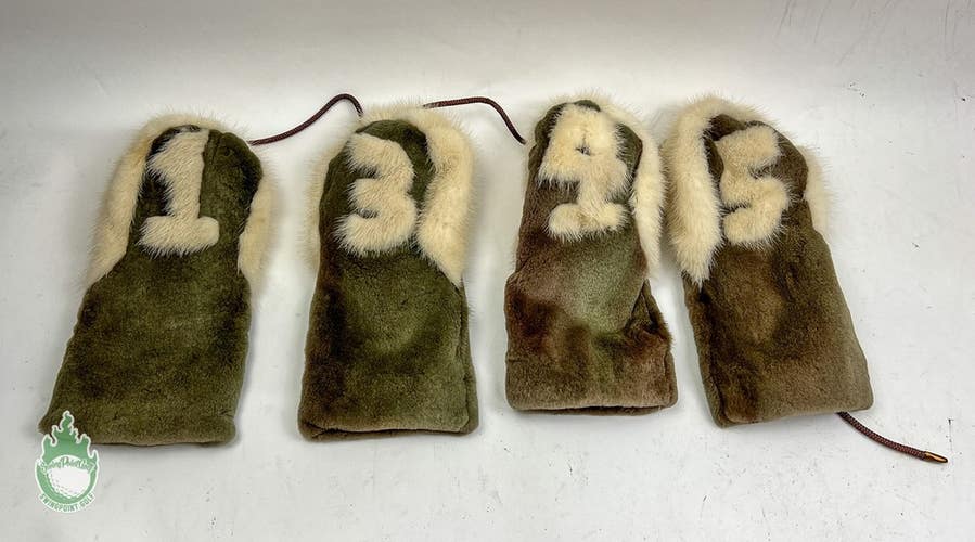 Custom Made Genuine Mink 1, 3, 4 and 5 Wood Cover Set Headcover