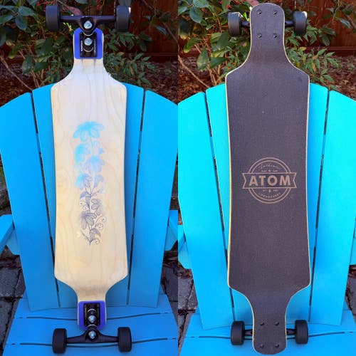 Atom Skates Custom/Refurbished Complete Longboard Skateboard 38” Gullwing Trucks