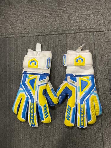 Used RENEGADE FURY Soccer Goalie Gloves Royal Blue And White 10 11614-S000230330