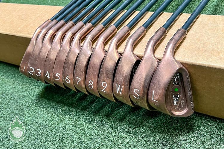 Ping Green Dot Eye 2 Beryllium Copper Irons 1-PW/SW/LW Stiff Graphite Golf Set