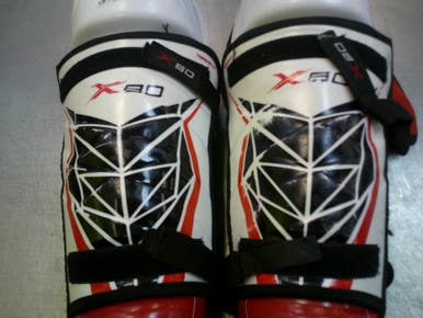 Used Bauer VAPOR X80 Senior Shin Guards White 14" 11339-S000198513