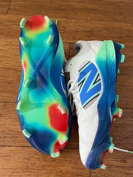 White Men's Size M 9.0 (W 10.0) Adult New Balance 3000v7 Low Top Molded Cleats (Used)