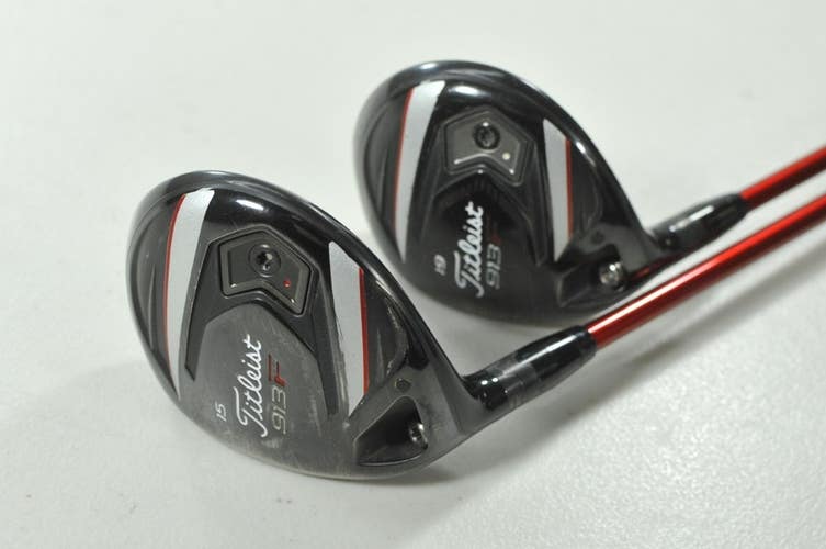 LEFT HANDED Titleist 913F 15* and 19* Fairway Wood Set Senior Graphite # 210733