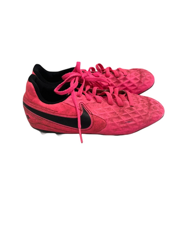 Used Nike TIEMPO Soccer Cleats Pink Youth 13.0 11692-S000146133