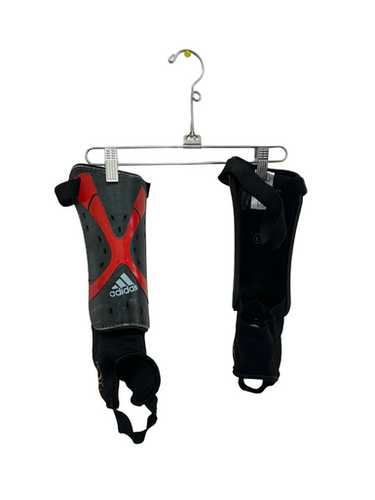 Used Adidas Soccer Shin Guards Adult Black And Red XL 11692-S000146150