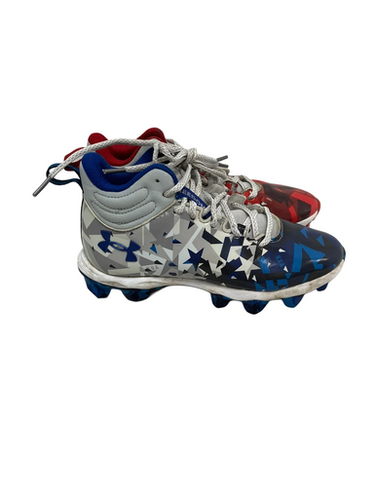 Used Under Armour SPOTLIGHT FRANCHISE Jr FB Cleats White/Royal/Red Junior 04 11692-S000146174