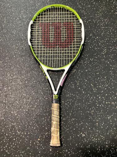 Used Wilson N PRO OPEN 25 Adult Tennis Racquet Yellow 4" 10743-S000469335