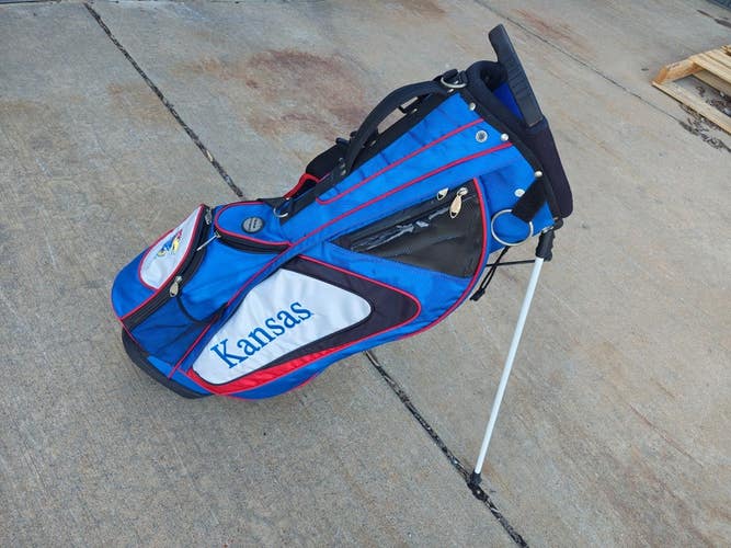 Team Effort University of Kansas Jayhawks Dual Strap Stand Golf Bag w Raincover
