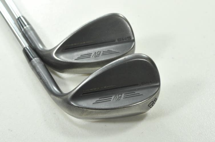Titleist Vokey SM9 Jet Black 54*, 60* Wedge Set Right NS Pro Stiff Steel #210699