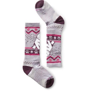 Smartwool Wintersport Socks Kids Purple Polar Bear Pattern Full Cushion GBO2415