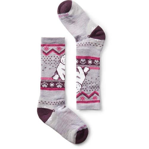 Smartwool Wintersport Socks Kids Purple Polar Bear Pattern Full Cushion GBO2415