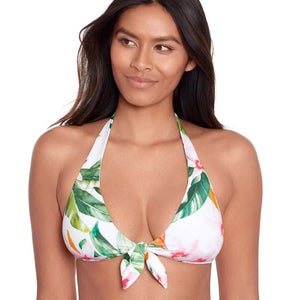 Lauren Ralph Lauren Bikini Top Womens 8 Multi Tropical Halter Neck Beach GBO2422