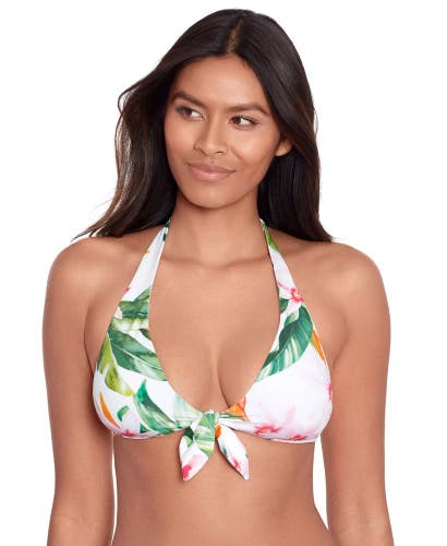 Lauren Ralph Lauren Bikini Top Womens 8 Multi Tropical Halter Neck Beach GBO2422
