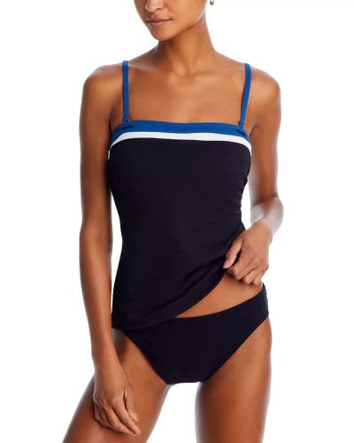 Tommy Bahama Island Cays Tankini Top Women's Medium Indigo Tide Bandeau GBO2323