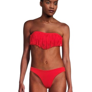 LSpace Dixie Bikini Top Women's Medium Flame Strapless Bandeau Swimwear GBO2343