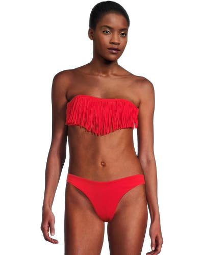 LSpace Dixie Bikini Top Women's Medium Flame Strapless Bandeau Swimwear GBO2343