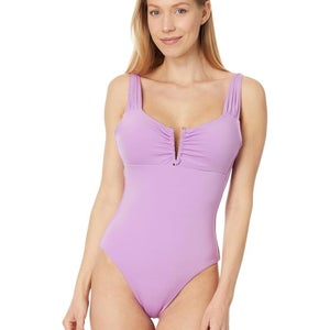 Becca by Rebecca Virtue Color Code Swimsuit Women Medium Malva One Piece GBO2362