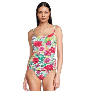 Tommy Bahama Island Cays Fiesta Rev Tankini Women's L Multicolor Floral GBO2374