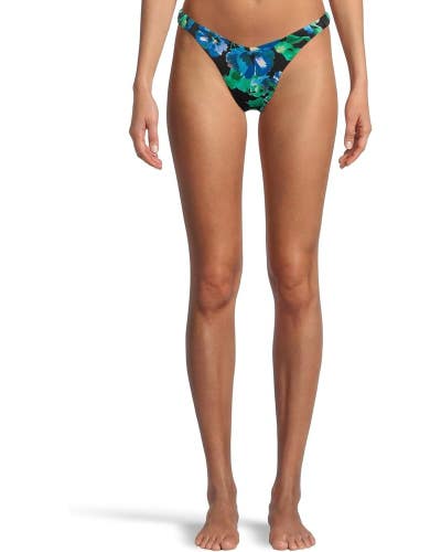 Beach Riot Phoebe Bottom Women's XS Black Pansy Stretch Swimwear Beach GBO2383