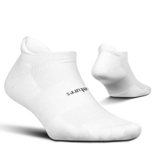 Feetures Tab Socks Unisex Medium White High Performance Cushion No Show GBO2394