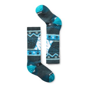 Smartwool Wintersport Socks Kids M Blue Polar Bear Pattern Over The Calf GBO2438