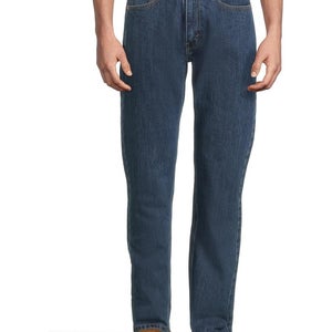 Levi's 505 Jeans Men's 34x30 Blue Denim Stretch Belt-Loop Straight Leg GBO2418