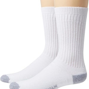Wigwam Diabetic Sport Crew Socks Unisex Large White Mid Calf 2-Pack GBO2408