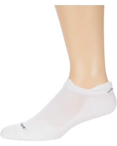 Darn Tough Run Tab Socks Men's Large White Merino Wool Cushion No Show GBO2407