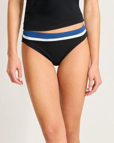 Tommy Bahama Island Cays Colorblock Hipster Bikini Bottom Womens L Black GBO2367