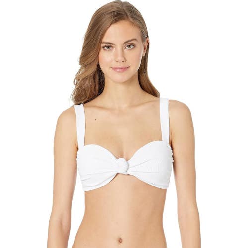 Beach Riot Sophia Bikini Top Women's Medium White Knot Front Swimwear GBO2320