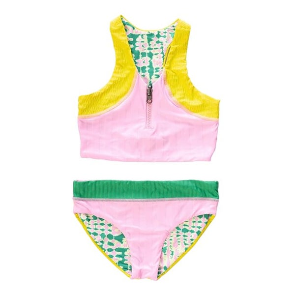 Maaji Blush Rose Poppy Bikini Set Kids 12 Multi Stretch Pull On Swimwear GBO2442