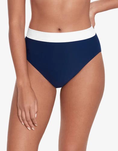 Lauren Ralph Lauren Bel Air Banded Bikini Bottom Women's Blue High-Waist GBO2439