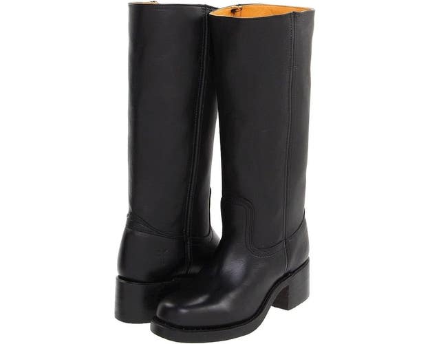 Frye Campus 14L Boots Women's US 7 Black Leather Round Toe Knee High VER1068