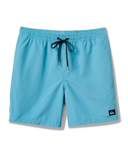 Quiksilver Everyday Solid Swim Trunk Mens 2XL Aqua Blue Drawstring Waist JZZ1042