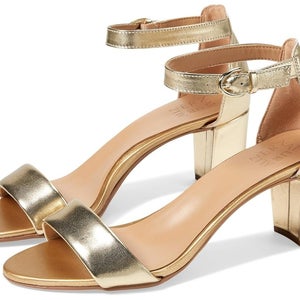 Naturalizer Vera G5122L1700 Sandals Women's 7.5 Gold Leather Block Heel ZAP2240