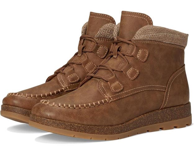 Eurosoft Lorelei ES0048900 Women's US 10 Brown Faux Leather Ankle Bootie VER1179