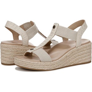 Vionic Calera Sandals Women's US 8.5 Cream Leather Wedge Heel Espadrille VER1141