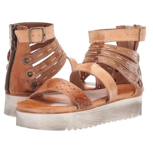 Bed|St Artemia Sandals Womens US 6.5 Brown Leather Ankle Strap Platform VER1043