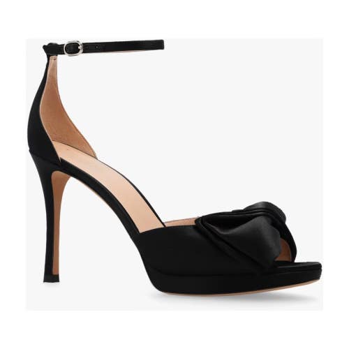 Kate Spade New York Bridal Bow Sandals Womens US 6.5 Black Stiletto Heel VER1139