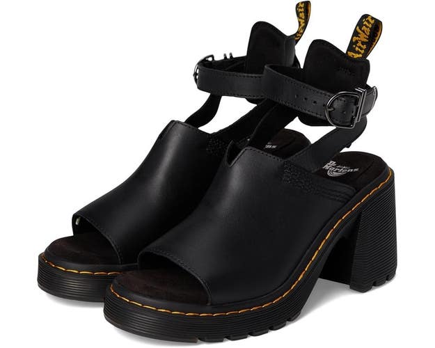 Dr. Martens Millee Sandals Women's US 6 Black Leather Adjustable Strap VER1003
