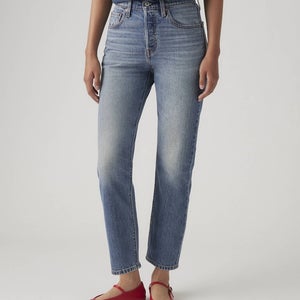 Levi's 501 Jeans Women 30x26 Blue Denim Medium Wash Straight Leg Cropped JZZ1039