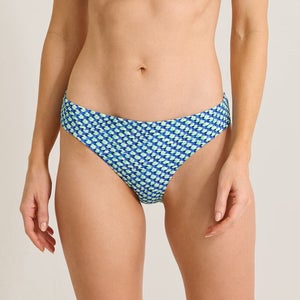 Tommy Bahama Palm Modern Mosaic Bikini Bottom Womens M Blue Hipster Beach JZZ960