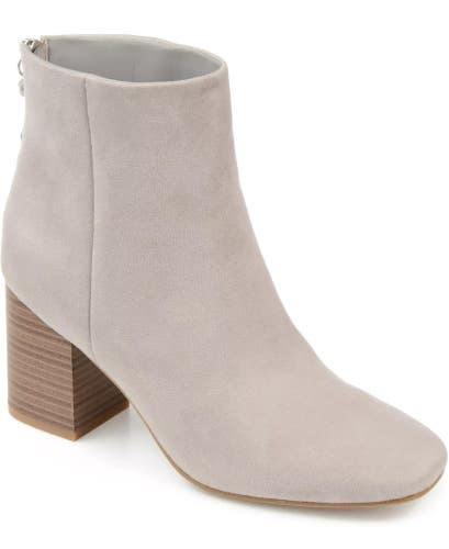 Journee Collection Audrina Boots Women's 7 Gray Square Toe Ankle Bootie ZAP2136