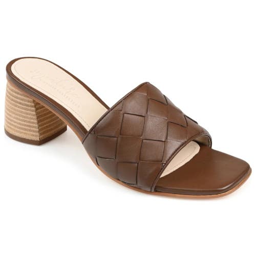 Journee Collection Kellee Sandals Women's 8 Brown Square Toe Block Heel ZAP2276