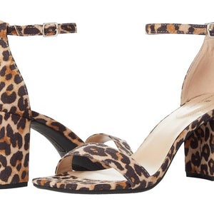 Bandolino Armory Sandals Women's 6 Beige Leopard Ankle Strap Block Heel ZAP2068