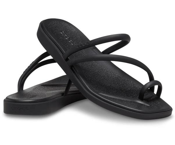 Crocs Miami 209862-001 Sandals Women's US 5 Black Toe Loop Slip On Thong ZAP1925