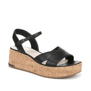 Franco Sarto Tilden Sandals Women's US 8 Black Ankle Strap Wedge Heel; ZAP2084